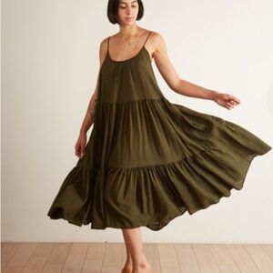 9Seed Elegant Tiered CoverUp Dress with Pockets